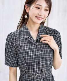 Tiaclasse L 【洗える】開襟シャツワンピース