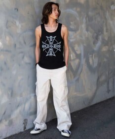 WEGO グラフィックリブタンクトップ
