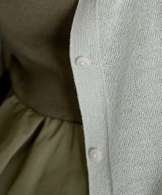 Tiaclasse L Vネックラメニットシアーカーディガン