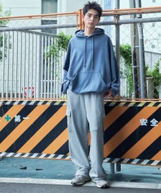 WEGO 【ウエストゴム/MLサイズ展開】ワイドカーゴスウェットパンツ