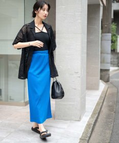 WEGO カラーリブイージーロングスカート