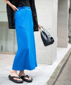 WEGO カラーリブイージーロングスカート