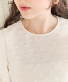 #Newans 【洗濯機可】ジャガ―ドドットペプラムブラウス