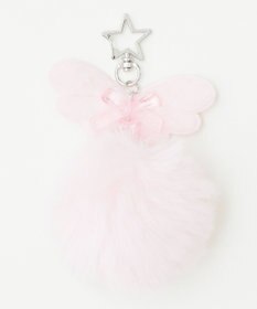 WEGO ファーぽんぽんエンジェルキーホルダー