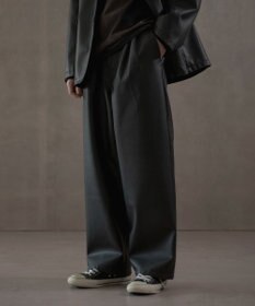 WEGO PUタックワイドトラウザー