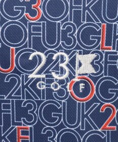 23区GOLF 【MEN】【吸水速乾/UVカット】ロゴ総柄プリント 半袖ポロシャツ