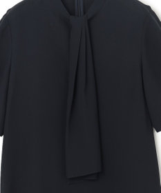 ICB L 【接触冷感・UVケア・速乾・洗える】BackSatinAmunzen  5分袖スカーフタイブラウス