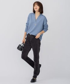 23区 S 【10色展開】ウーステッドウール 重ね襟Vネック ニット