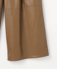 組曲 L レザーライク  クロップド ドロストワイドパンツ