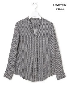 ICB L 【新色追加・WEB限定】BackSatinAmunzen キーネックブラウス