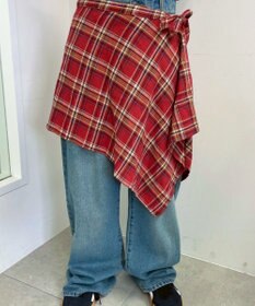 WEGO チェックラップスカート