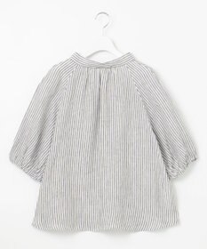 23区 L 【洗える】LIBECO ボウタイ ボリュームスリーブ ブラウス