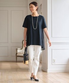 自由区 【WEB限定・洗える・XSサイズあり】レースコンビ カットソー