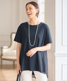 自由区 【WEB限定・洗える・XSサイズあり】レースコンビ カットソー