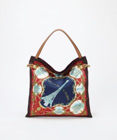 TOPKAPI 【TREASURE TOPKAPI】マイルドサテン スカーフ柄 トートバッグ