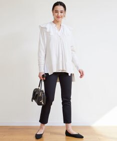 UNFILO 【GLOW 6月号掲載/洗える】ラッフルカラーブラウス