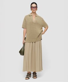 JOSEPH オープンコットンニット　ポロトップ
