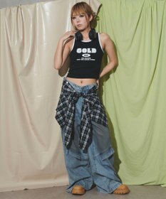 WEGO フェイクシャツスリーブデニム