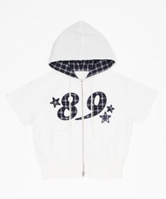 WEGO グラフィック半袖ZIPパーカー