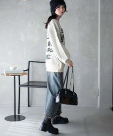 WEGO ハンドライティングジャガードニット