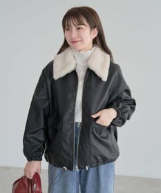 Green Parks ・ＥＬＥＮＣＡＲＥ　ＤＵＥフェイクレザーＺＩＰブルゾ