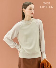 BEIGE， 【WEB限定・洗える】LECERF / 異素材ドッキングストレッチニット