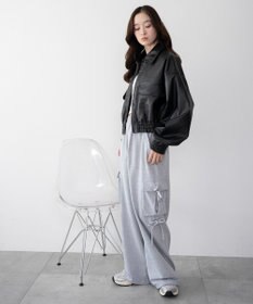 WEGO 【ウエストゴム】リボンカーゴスウェットパンツ