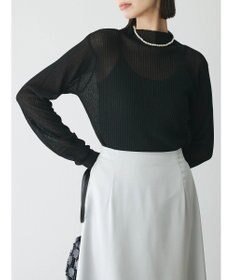 Green Parks AnriettMusee ラメ切替スリーブリブシアーニット