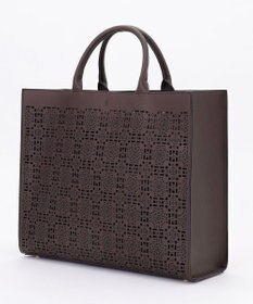 自由区 【カタログ掲載・巾着袋付き・A4サイズ収納可】パンチングレース トート