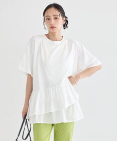 earth music&ecology 異素材ドッキンググラフィックTシャツ
