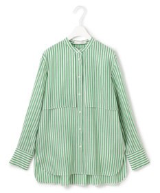 ICB 【洗える】キュプラローンストライプ シャツ