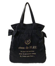 Maison de FLEUR ダブルリボンギャザートートバッグ