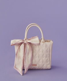 Maison de FLEUR スカーフ付きリボンキルティング2Wayトート