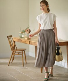 組曲 L 【WEB限定】シアープリーツライクシフォン パンツ