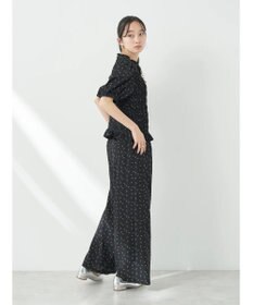 earth music&ecology 花柄パフスリシャーリングブラウス