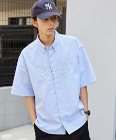 WEGO 【ユニセックス着用ITEM】オックスフォードダメージアップリケシャツ（SS）