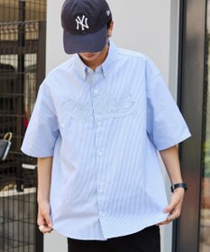 WEGO 【ユニセックス着用ITEM】オックスフォードダメージアップリケシャツ（SS）