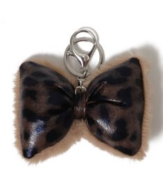 WEGO レオパードPUリボンファーキーホルダー