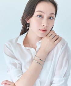 Phoebe 【金属アレルギー対応】2ラインテクスチャーワイドカフバングル　シルバー/ニッケルフリー