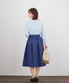 Tiaclasse L 取り外しパール付きボウタイブラウス