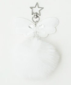 WEGO ファーぽんぽんエンジェルキーホルダー