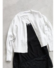 Te chichi 14G綿ポリクルーカーディガン