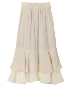 earth music&ecology バイカラーラッフルヘムスカート