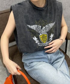 WEGO ヴィンテージウォッシュタックノースリーブT