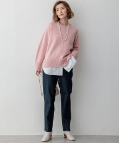 23区 【洗える】カシミヤブレンド クルーネック ニット