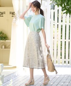 ANY SIS S 【洗える】フラワーレーシーオパール スカート