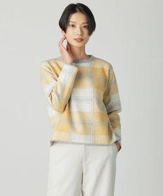 J.PRESS LADIES L Wooly Stretch Plaid ニット