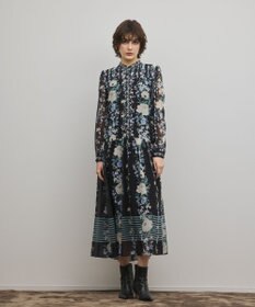 GRACE CONTINENTAL フラワープリントティアードワンピース