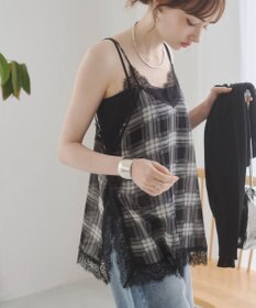 WEGO 【ANGIE VINTAGE】サテンレースキャミソール