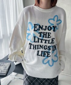 WEGO グラフィックBIGニットプルオーバー